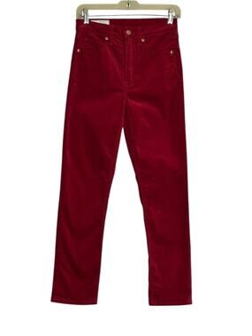 Gap red vintage slim high rise velvet jeans size 2